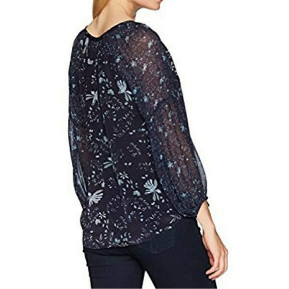Velvet by graham and spencer navy viscose blouse - Picture 2 of 6